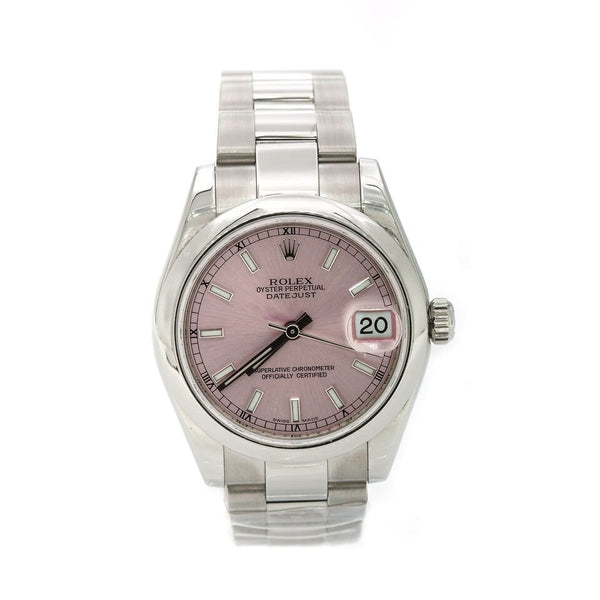 Pre-Owned Rolex 'Lady Datejust' 31 Stainless Steel Pink Face