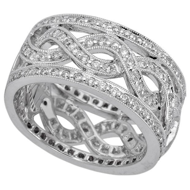 18K White Gold 0.96TCW Diamond Eternity Anniversary Ring
