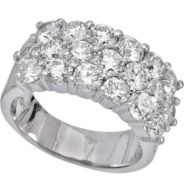 14k White Gold 3.70TCW Diamond Ladies Wedding Ring