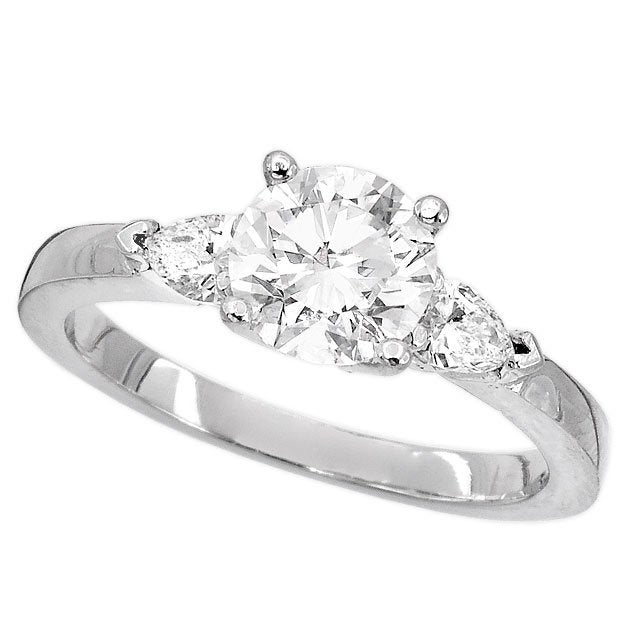 Platinum 1.42TCW Round Cut Three Stone Diamond Engagement Ring
