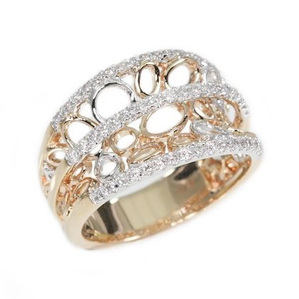 18K Two-Tone Rose and White Gold 0.50tcw Diamond Ladies Wedding Ring