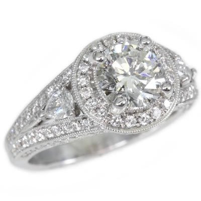 18K White Gold 2.57TCW GIA Certified Round Cut Diamond Engagement Ring