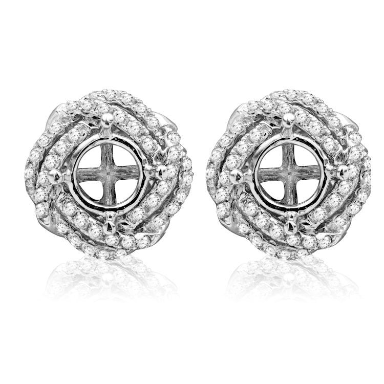 18K White Gold 0.66tcw Diamond Stud Jacket Earrings