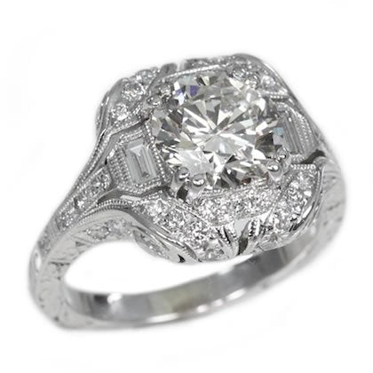 18K White Gold 3.00TCW Round Cut Diamond Engagement Ring
