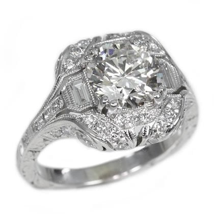 18K White Gold 3.00tcw Round Cut Diamond Engagement Ring