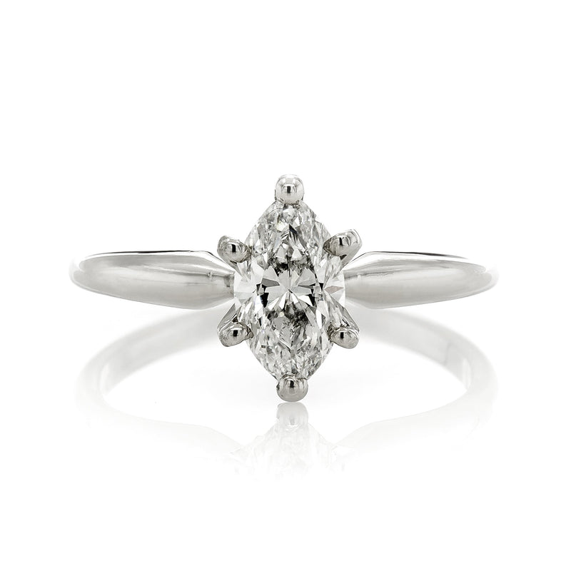 14K White Gold 0.71TCW Marquise Cut Diamond Engagement Ring