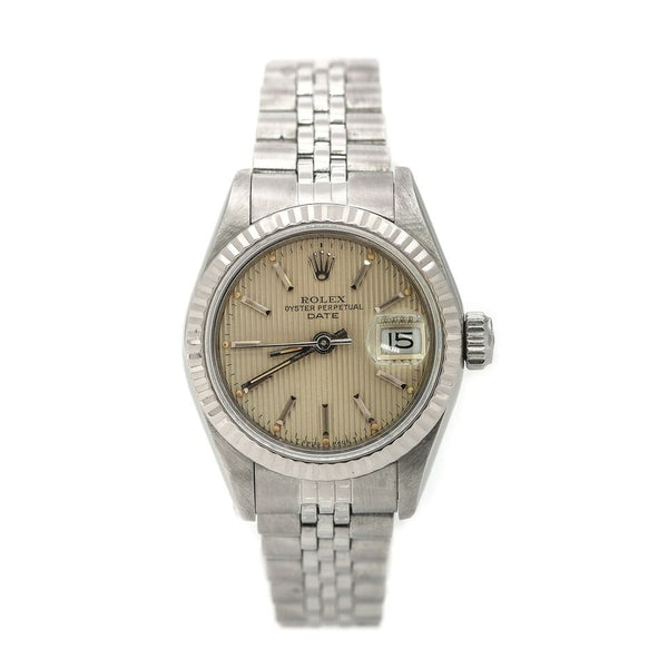 Pre-Owned Rolex 'Lady-DateJust' 28 18Kt White Gold & Stainless Steel