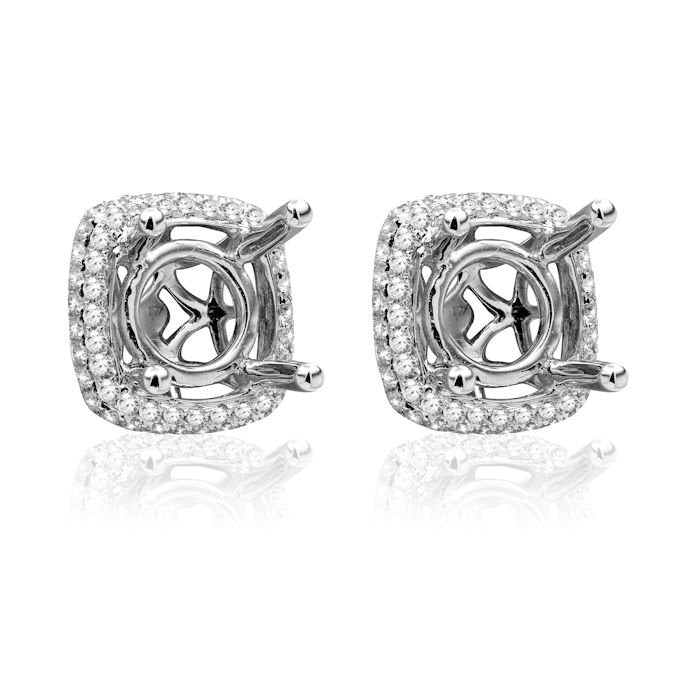 18K White Gold 0.47tcw Diamond Earrings Setting