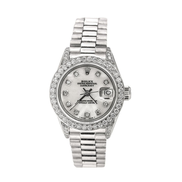 Pre-Owned Rolex 'Lady-DateJust' 28 Diamonds & Stainless Steel