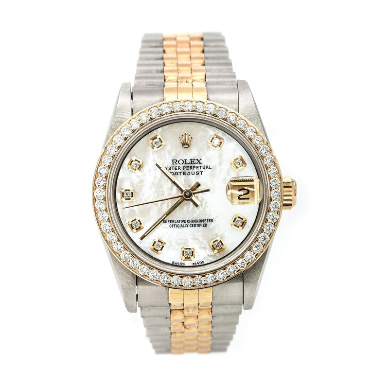 Pre-Owned Rolex 'Lady-DateJust' 36 Two Tone 18kt Yellow Gold, Diamond & Stainless Steel