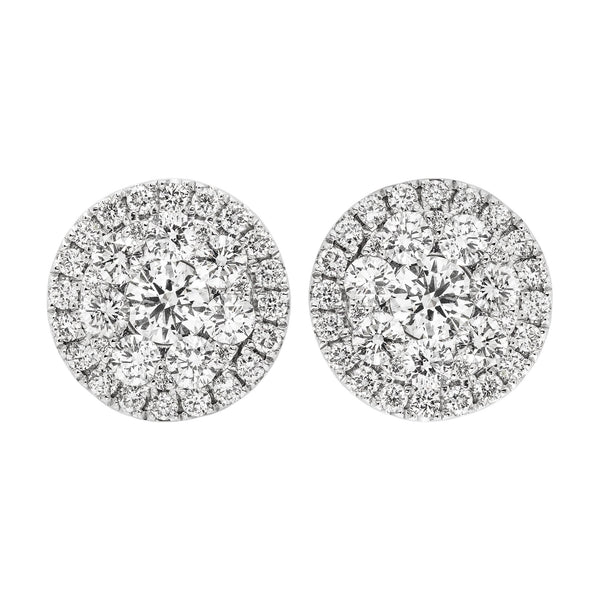 18k White Gold 1.38tcw Round Diamond Earrings