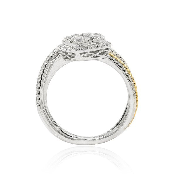 18k Two Tone 1.29TCW Ladies Diamond Band