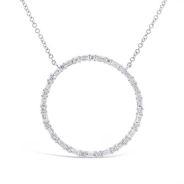 14K White Gold 0.75tcw Circle of Life Diamond Necklace