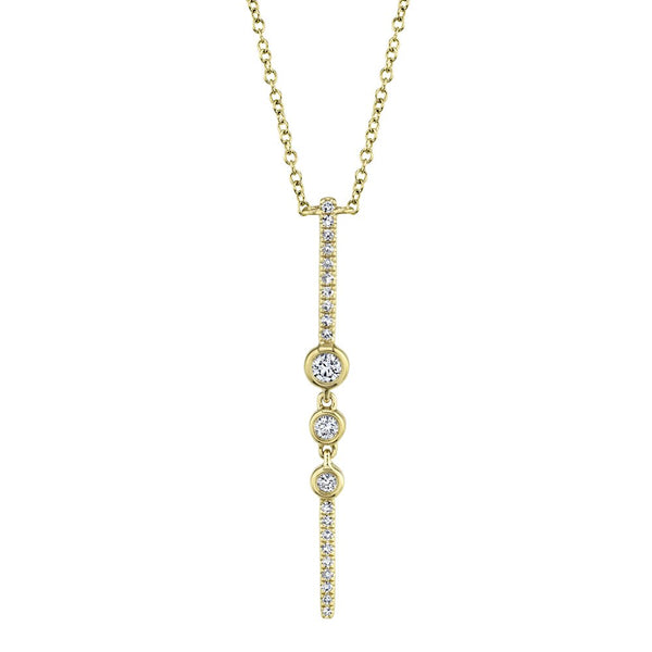 14K Yellow Gold 0.15tcw Diamond Lariat Necklace