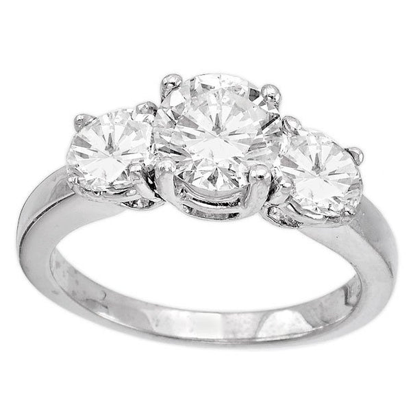 Platinum 2.32TCW Round Cut Three Stone Diamond Engagement Ring