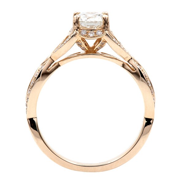 14K Yellow Gold 1.02TCW Round Cut Diamond Engagement Ring
