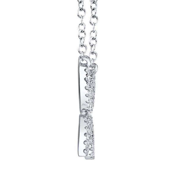 14K White Gold 0.20tcw Diamond Flower Necklace