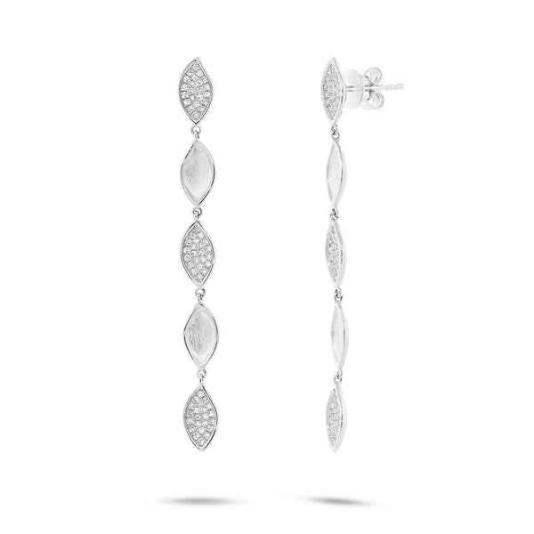 14k White Gold 0.29tcw Long Diamond Earrings